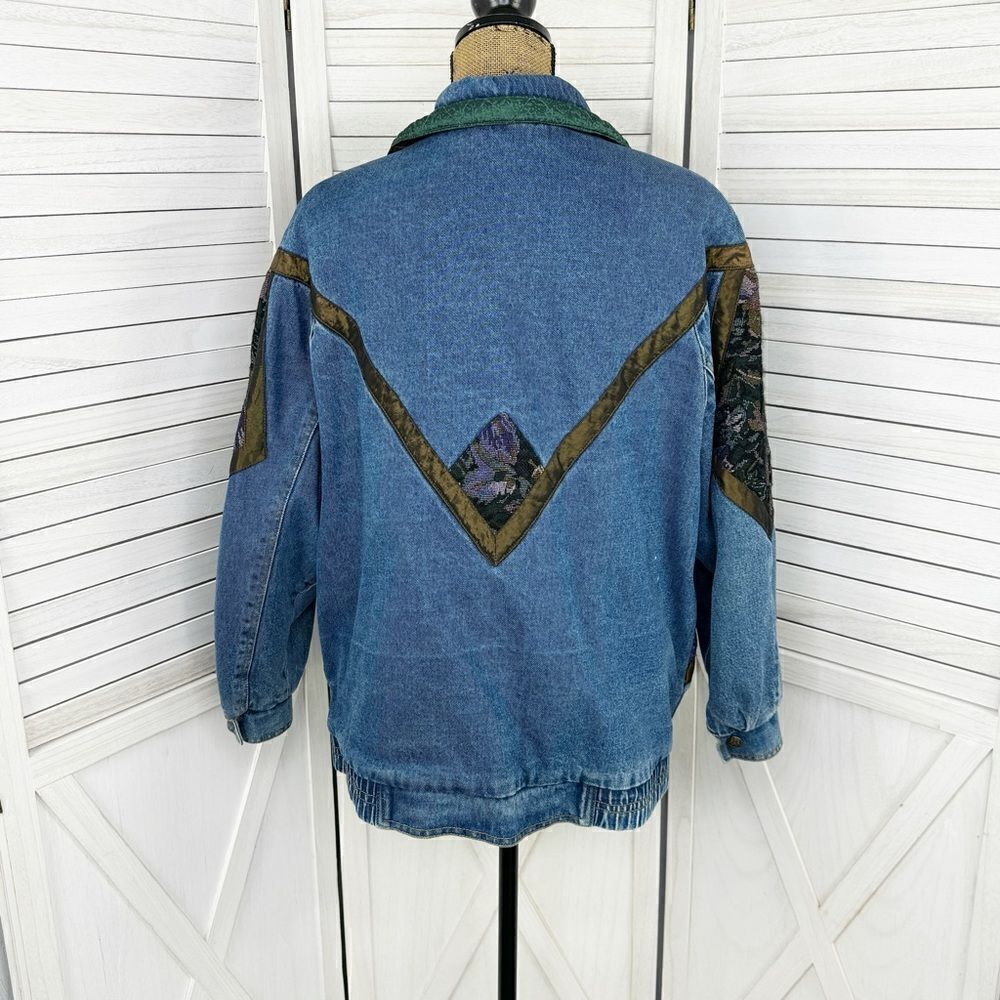 Current Seen Vintage 80s Patchwork Denim Coat Blu… - image 4